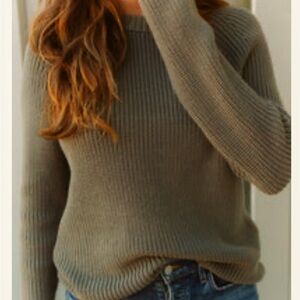 Jenni Kayne Women’s Fisherman Sweater 100% Cotton Large